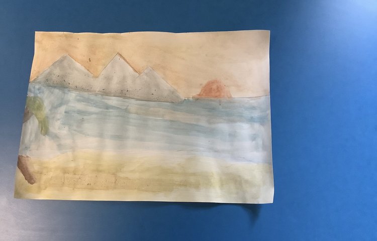 Image of Class 3 ocean watercolour paintings