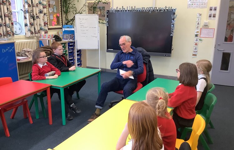 Image of School Council’s first visit with Barry from Dementia Caring