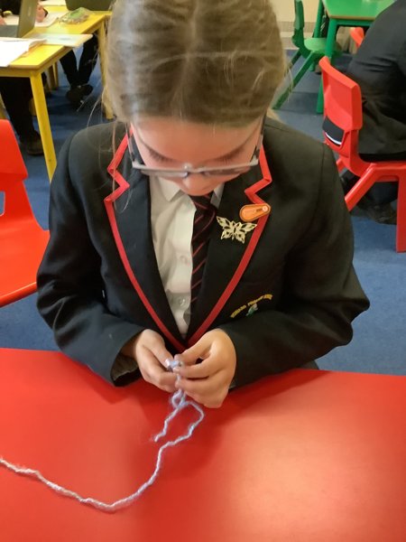 Image of Class 3 are knitting!