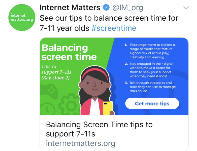 Image of Screen Time 7 -11 Year olds