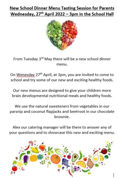 Image of New Menu Taster Session for Parents- Everyone Welcome!
