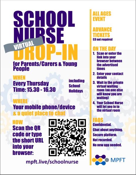 Image of School Nurse Virtual Drop In Every Thursday 1530 -1630